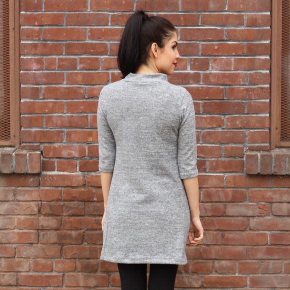 Gray Tunic Sweater Dress - Picture 2 of 2